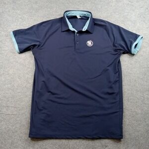 UNRL Polo Shirt Mens Large Blue Performance Golf Stretch Short Sleeve Athletic